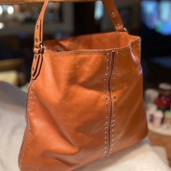 Michael Kors Astor Studded Shoulder Handbag USED - Picture 2 of 16